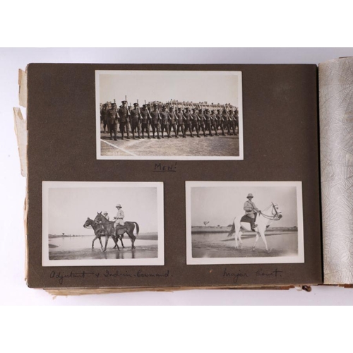 49 - A post and WWII black and white photograph album of a Middle East military tour, to include images o... 