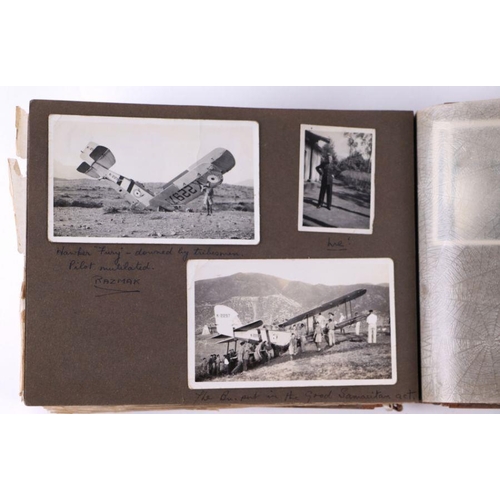 49 - A post and WWII black and white photograph album of a Middle East military tour, to include images o... 