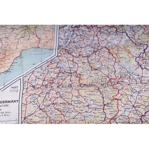 61 - A Royal Air Force double sided silk escape map of Germany, France, Belgium, Holland and Switzerland.... 