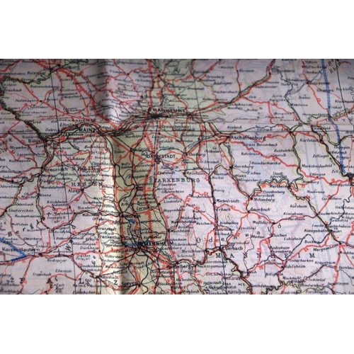 61 - A Royal Air Force double sided silk escape map of Germany, France, Belgium, Holland and Switzerland.... 