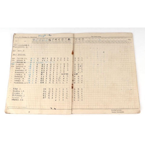 74 - A WW2 Home Guard Register of Attendance for the Towcester Battalion C Company No.1 Silverstone Plato... 