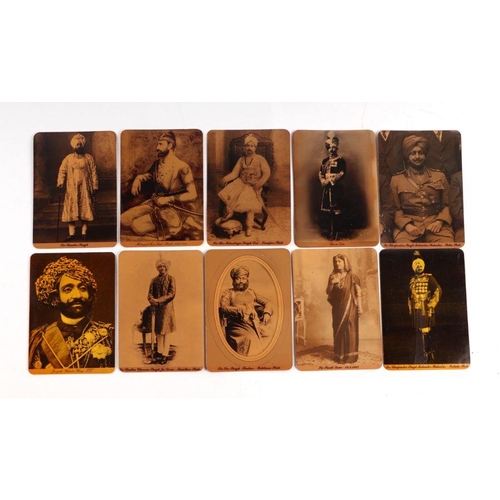 742 - A small collection of approximately 20 British Raj era postcards depicting Sikh noblemen, Princes an... 