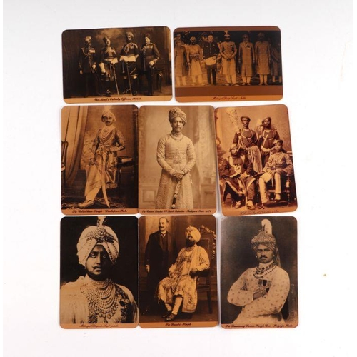 742 - A small collection of approximately 20 British Raj era postcards depicting Sikh noblemen, Princes an... 