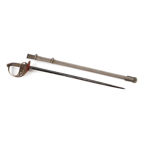 801 - A novelty letter opener in the form of a German dress sword scabbard, 25cms long; together with anot... 