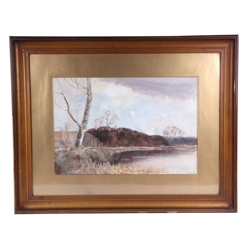 847 - Modern British - Autumn Landscape - watercolour, initialled 'LBB'  lower right, framed & glazed,... 