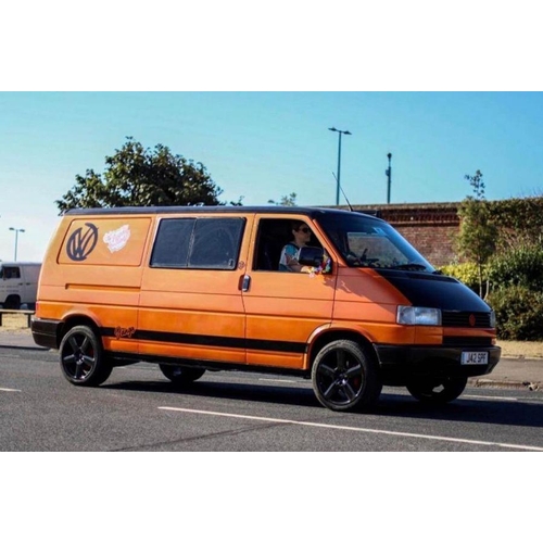 8a - A 1992 Volkswagen T4 camper van, registration J42 SPF, orange.  This 2.5 non turbo t4 camper van wit... 