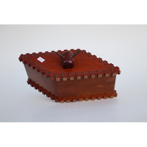 92 - A large wooden trench art money box in the form of a WWI tank, approx 26cms long and other items of ... 