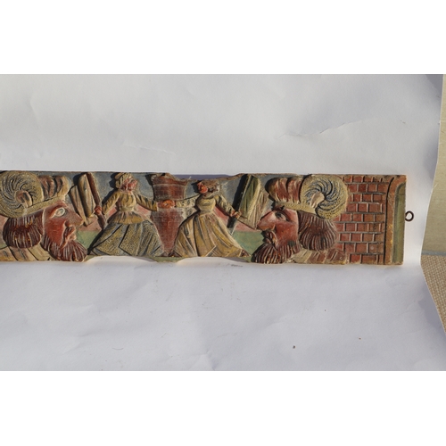 256 - A group of 19th century European, probably Italian, carved and polychromed figural wood carvings, th... 