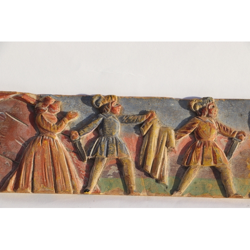 256 - A group of 19th century European, probably Italian, carved and polychromed figural wood carvings, th... 