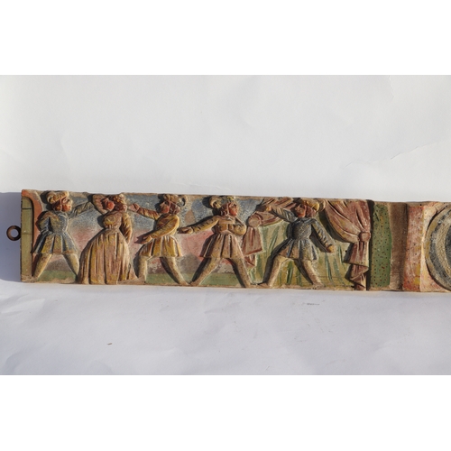 256 - A group of 19th century European, probably Italian, carved and polychromed figural wood carvings, th... 