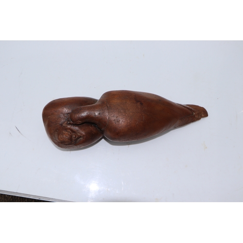 243 - Valerie Clemence Clarebout RA (b1908) a carved wooden sculpture depicting a pair of doves, signed 'V... 