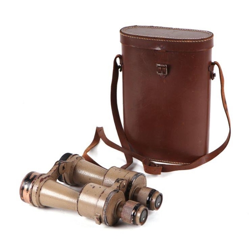 114 - A pair of French Huet 7x50 military binoculars, cased.