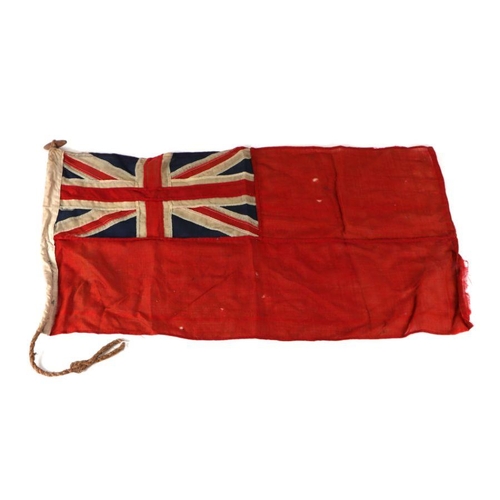 118 - A Merchant Navy Red Ensign flag, approx 140 by 68cms; together with another, 84 by 44cms (2).