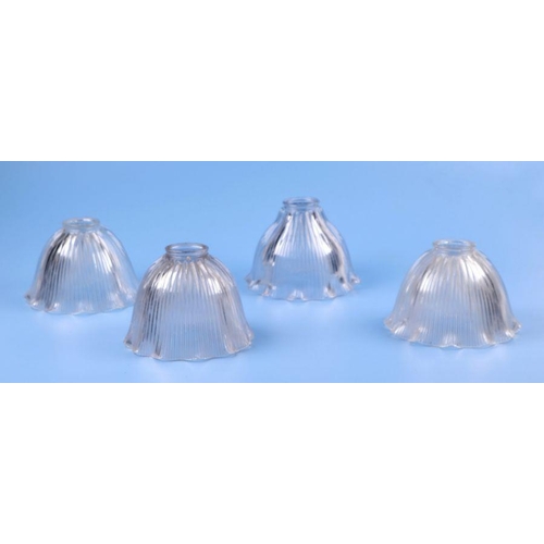 149 - Nine Holophane moulded glass ceiling lights with frilled edge, each 17.5cms diameter (9).