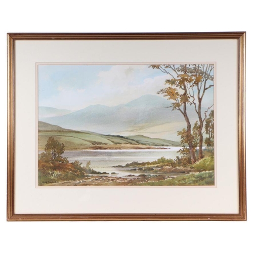 216 - Keith Burtonshaw (20th century British) - a pair of lakeside landscape scenes, signed lower left, wa... 