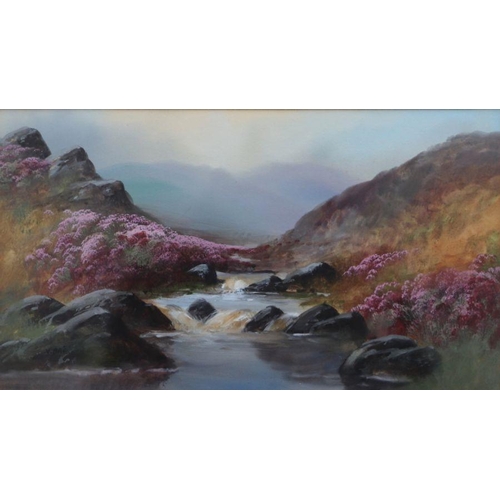 220 - V Bre (late Victorian school) - Highland Landscape with Stream in the Foreground - gouache, signed l... 