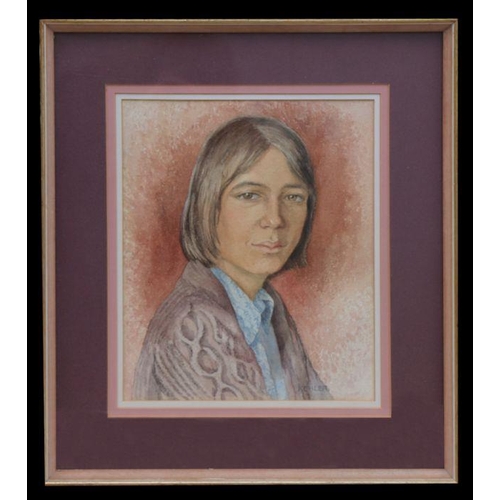 233 - Kohler - Portrait of a Young Woman - Rowley Gallery label to verso, watercolour, framed & glazed... 