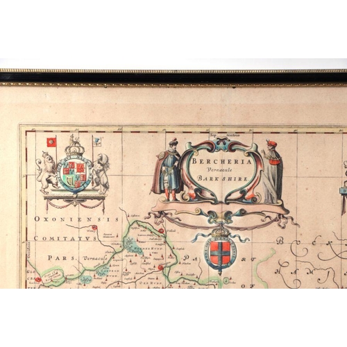 255 - Blaeu (Johannes), a 17th century hand coloured map of Berkshire 'Bercheria vernacule Barkshire', fra... 