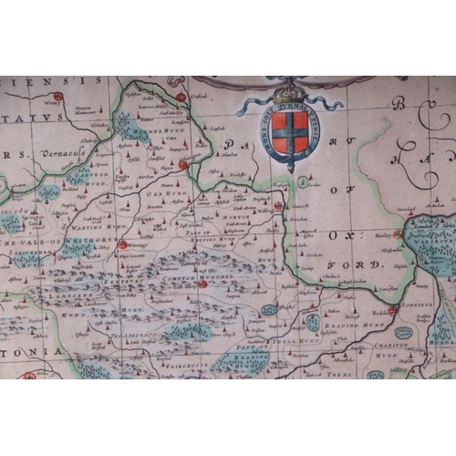 255 - Blaeu (Johannes), a 17th century hand coloured map of Berkshire 'Bercheria vernacule Barkshire', fra... 