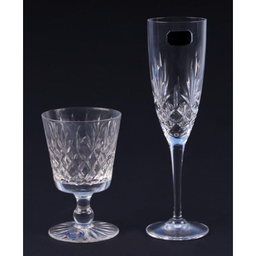 306 - A boxed set of six Doulton International Crystal wine flutes; together with a boxed set of Thomas We... 