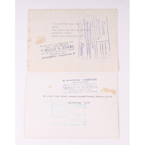 84 - Aviation interest:  two original WWII German Army Official Press Release photographs, the first of a... 