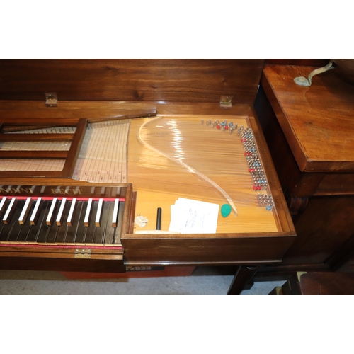 27 - A Johannes Morley London Fecit clavichord in a mahogany case, on tapering reeded legs, 138cms wide, ... 