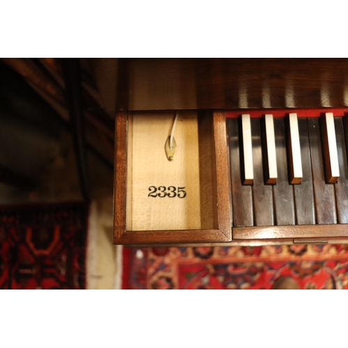 27 - A Johannes Morley London Fecit clavichord in a mahogany case, on tapering reeded legs, 138cms wide, ... 