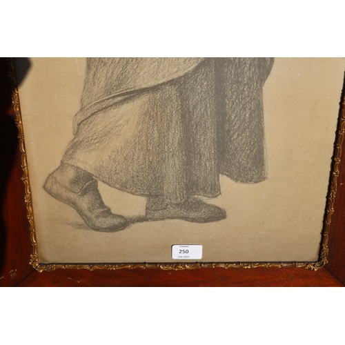 250 - In the manner of Dante Gabriel Rosetti - a full length portrait of a man wearing a robe, monogrammed... 