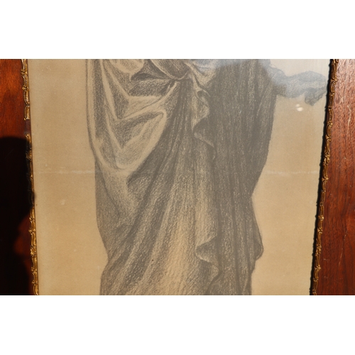 250 - In the manner of Dante Gabriel Rosetti - a full length portrait of a man wearing a robe, monogrammed... 