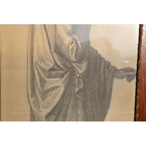 250 - In the manner of Dante Gabriel Rosetti - a full length portrait of a man wearing a robe, monogrammed... 