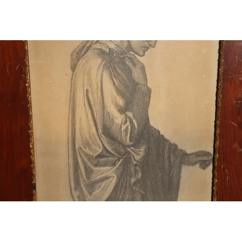 250 - In the manner of Dante Gabriel Rosetti - a full length portrait of a man wearing a robe, monogrammed... 