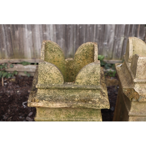 8 - A pair of pottery chimneypot planters, 72cms high (2).