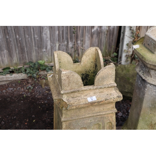 8 - A pair of pottery chimneypot planters, 72cms high (2).