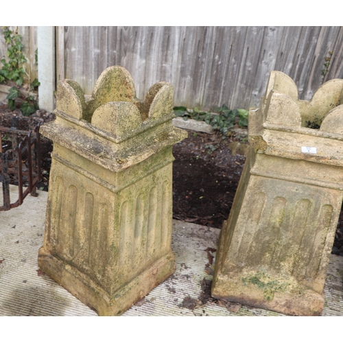 8 - A pair of pottery chimneypot planters, 72cms high (2).