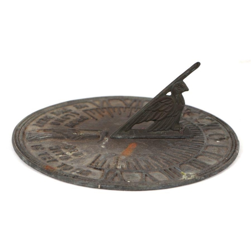 11 - A bronze circular sun dial with motto 'Grow Old Along With Me, The Best Is Yet To Be', 21cms diamete... 