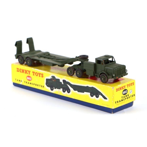 146 - A Dinky Supertoys no. 660 Tank Transporter, boxed.Condition ReportThe original box has some slight s... 