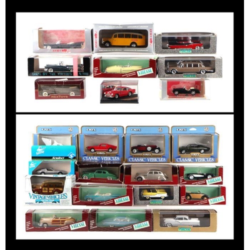 175 - A quantity of assorted diecast 1/43 scale models including Rex Toys Cadillac V16, ERTL 1930 Packard ... 