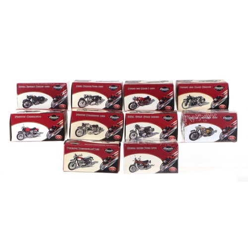 180 - Ten Atlas Additions Classic Motorcycle 1/24 scale models including BSA Goldstar DBD34, BSA A65 Light... 