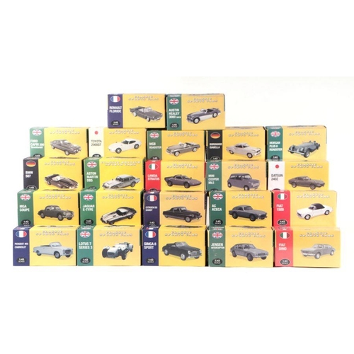 182 - A collection of Atlas Editions 1/43 scale classic sports cars comprising Lancia Stratos, Aston Marti... 