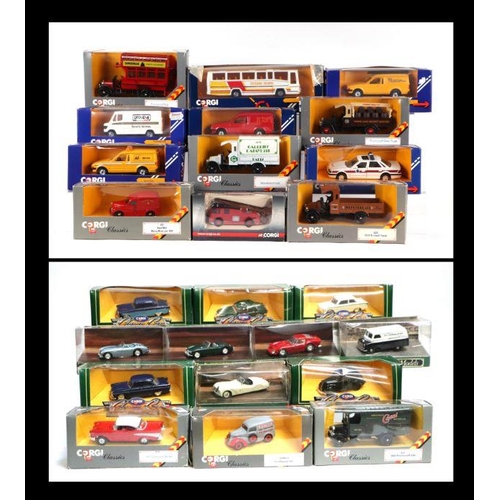 187 - Assorted Corgi classic cars including Ford Lotus Cortina, Jaguar Mk 2, Ferrari 250GTO, Austin-Healey... 