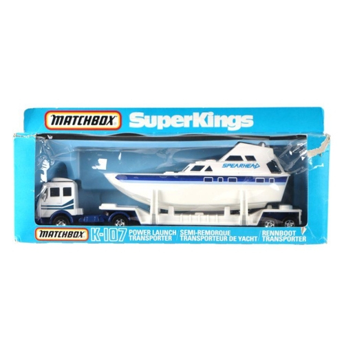 189 - A Matchbox Superkings k-107 Power Launch Transporter and Yacht, boxed.