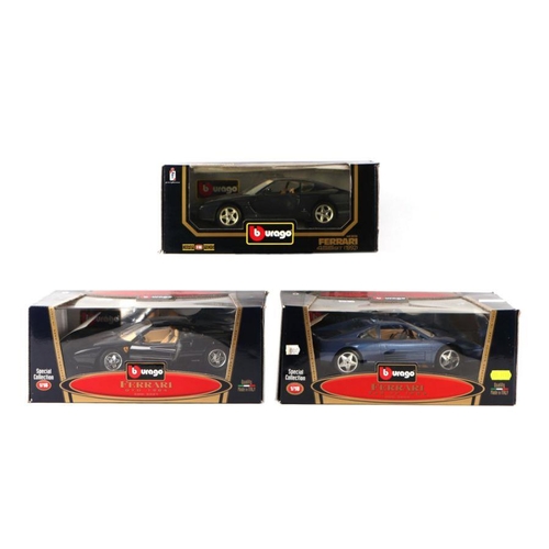 223 - Three Bburago 1/18 scale Ferrari's comprising 456GT, 288 GTO and 348 TB, all boxed (3).