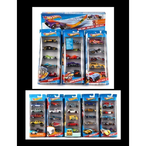 233 - Eight Hot Wheels Five Pack including Volkswagen, Attack Pack Five, Hot Trucks Hot Rods, Hot Wheels M... 