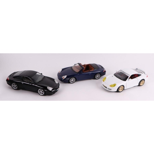 239 - Six 1/18 scale Porsche diecast vehicles including Maisto 911 Cabriolet, Bburago 911 Carrera, Porsche... 