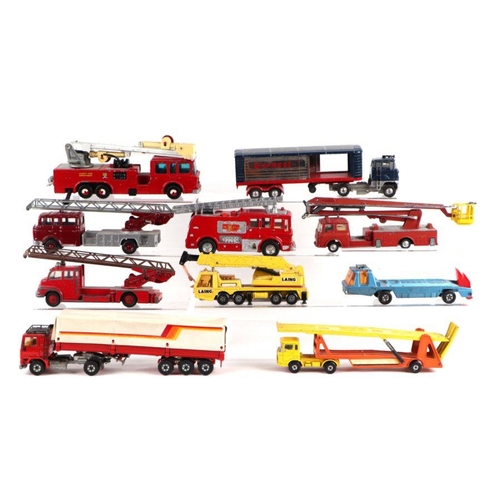 240 - Assorted Dinky and Corgi commercial vehicles and trucks, all in play worn condition.