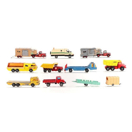 240 - Assorted Dinky and Corgi commercial vehicles and trucks, all in play worn condition.