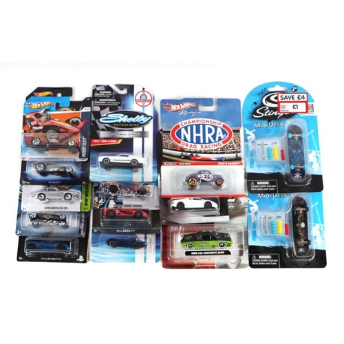 241 - Assorted Hot Wheel and other blister packs including Morris Mini, 70 Dodge-Charger R/T, Lamborghini ... 