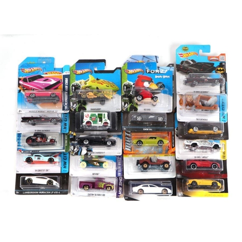 244 - A collection of Hot Wheels blister packs including Aston Martin DB10, TV Series Batmobile, Lamborghi... 