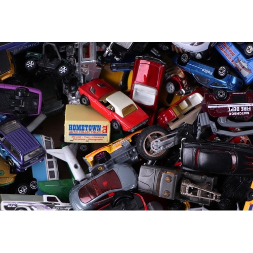 245 - Assorted Dinky, Corgi and Matchbox cars and commercial vehicles, all in play worn condition includin... 