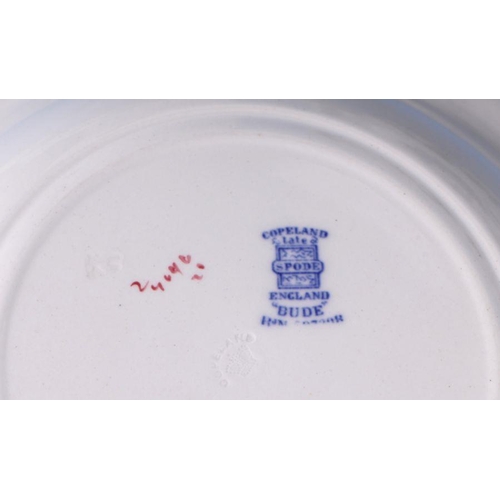 445 - A Spode Bude pattern part dinner service to include dinner plates, soup bowls and meat plates.